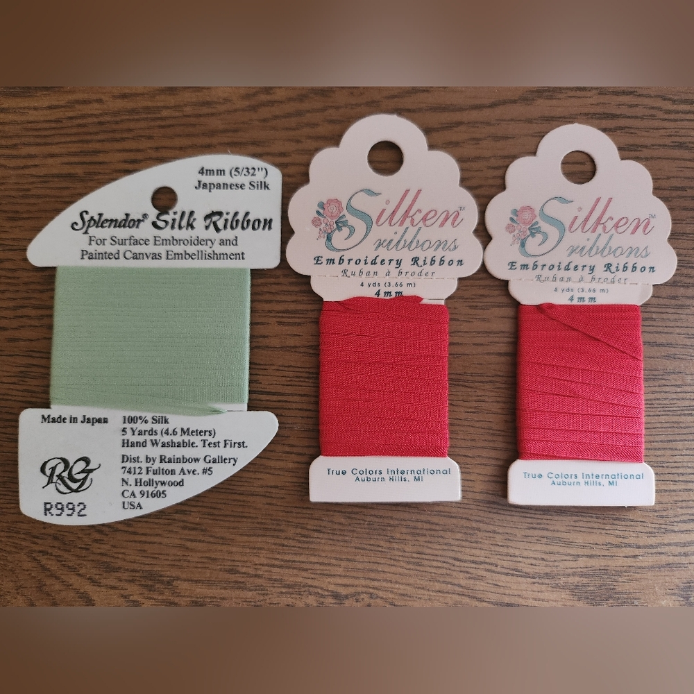 1 Silk+2 Rayon Embroidery Ribbon
